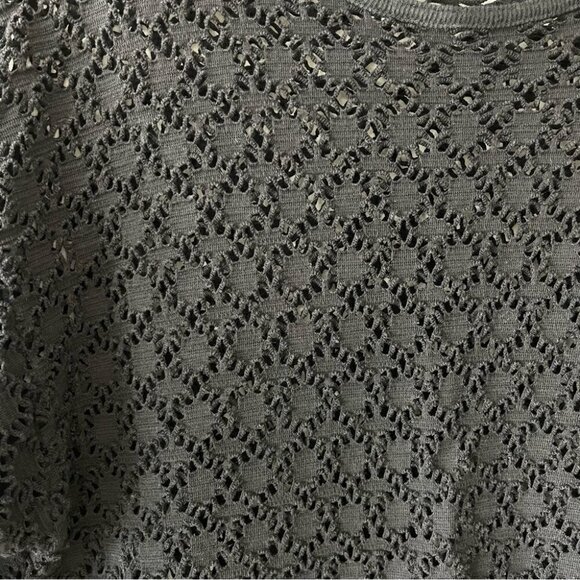 Vintage ELAN USA Crochet Beach Coverup OS Black - Picture 3 of 7